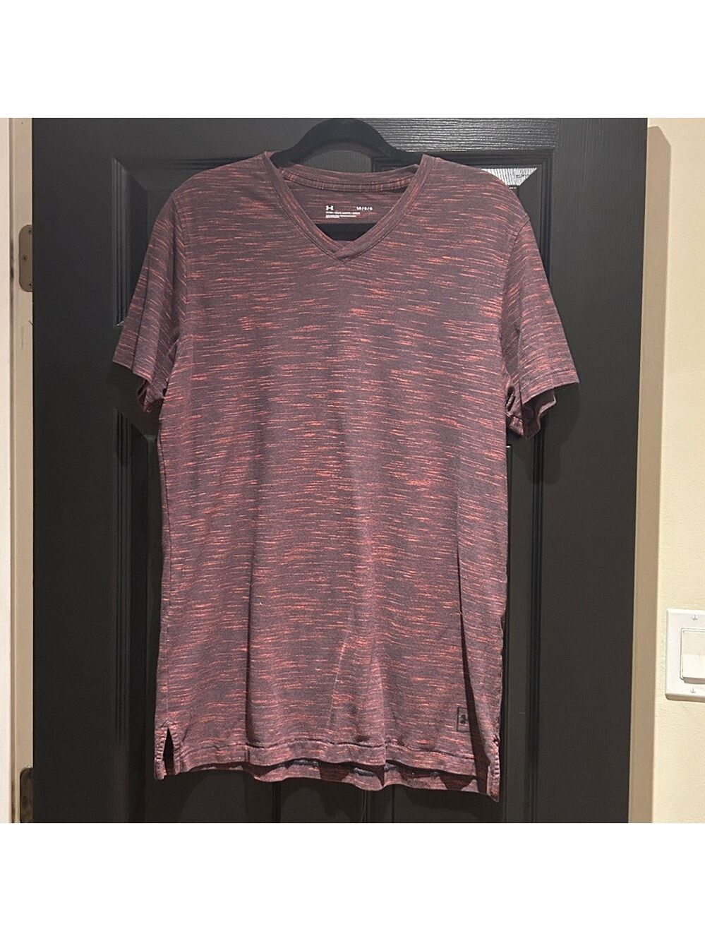 Under Armour Heathered Red and Gray V-Neck Tee